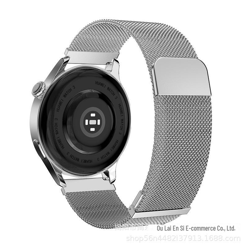 

Сумісний подвійний магнітний міланський металевий ремінець для Huawei Watch GT4/GT3 Pro Male connector 20mm срібний