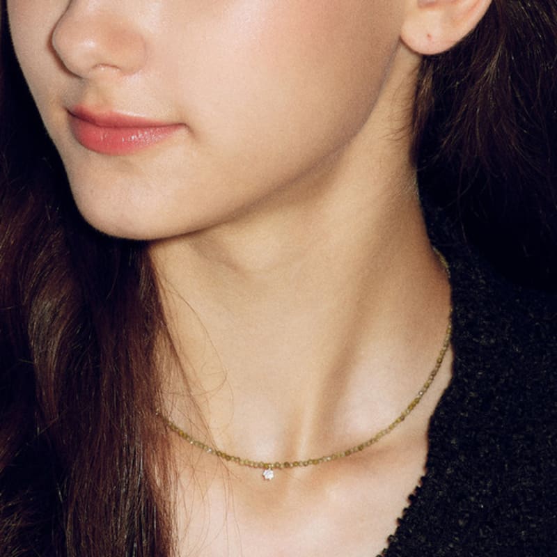 

Les Bijoux Philosophy LB_Green beads and crystal necklace GREEN_FREE