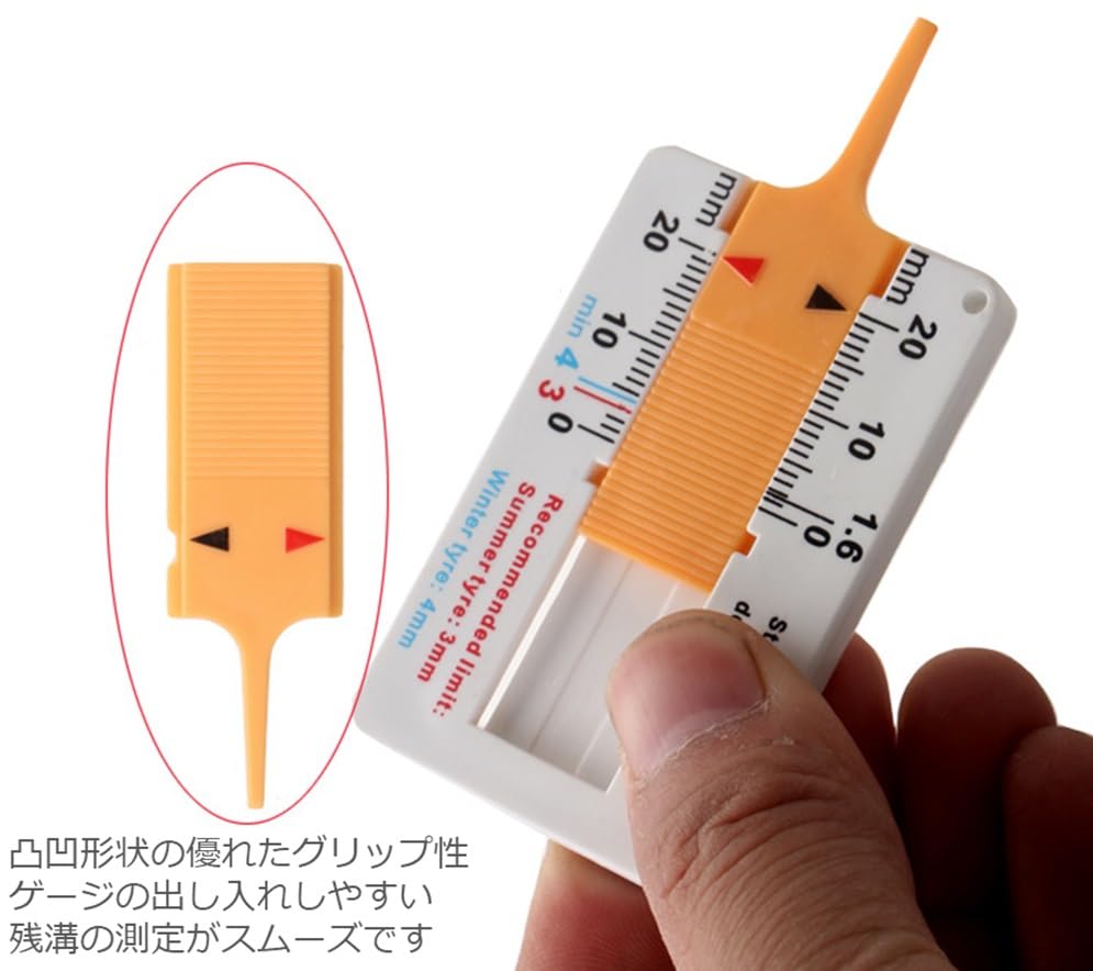 Medidor de Profundidad de Ranura de Neumático Mini Medidor de Profundidad Portátil Medidor de Desgaste de Neumático de Coche Fácil Medición de Profundidad de Ranura Residual Profundidad (BLA-AMA)