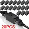 1-20PCS RJ45 Connector Cat7/6 Ethernet Adapter Gigabit Interface Network Extender Convertor For Extension Cable Female To Female