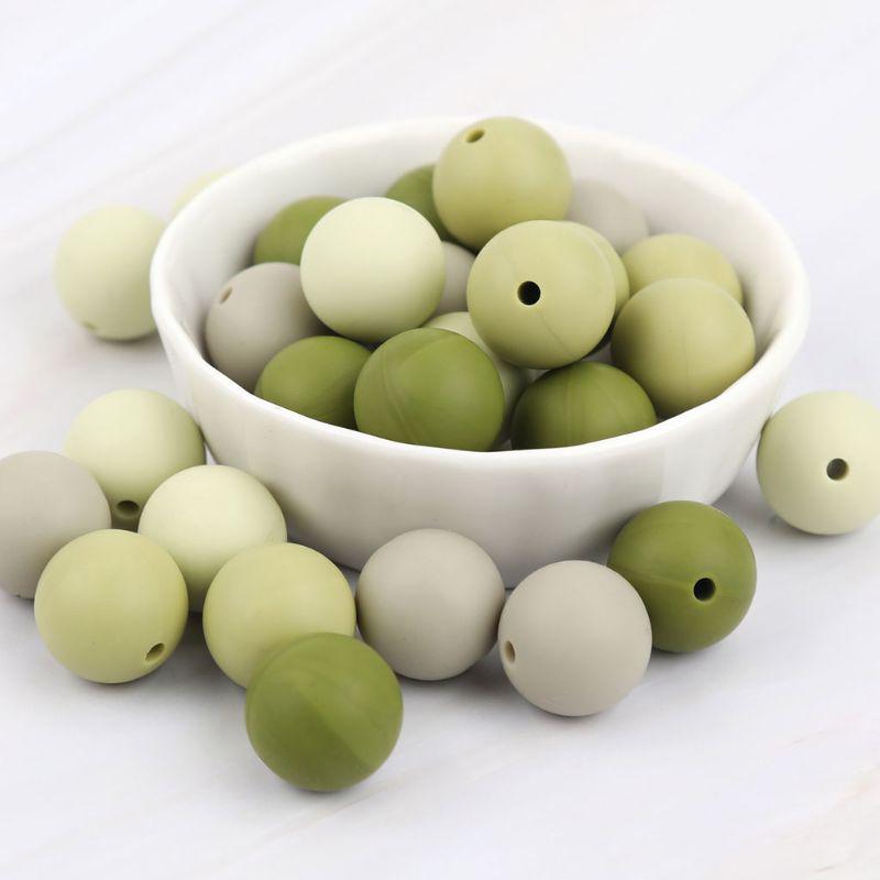 15mm 20pcs Silicone Beads Baby Teething Beads DIY Chewable Teether for Infant