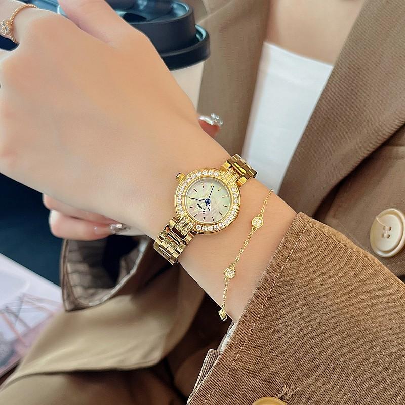 Diamond-Set Fashion Temperament Personalized Quartz Watch Steel Belt Simple Women'S Watch Trend Casual Women'S Watch