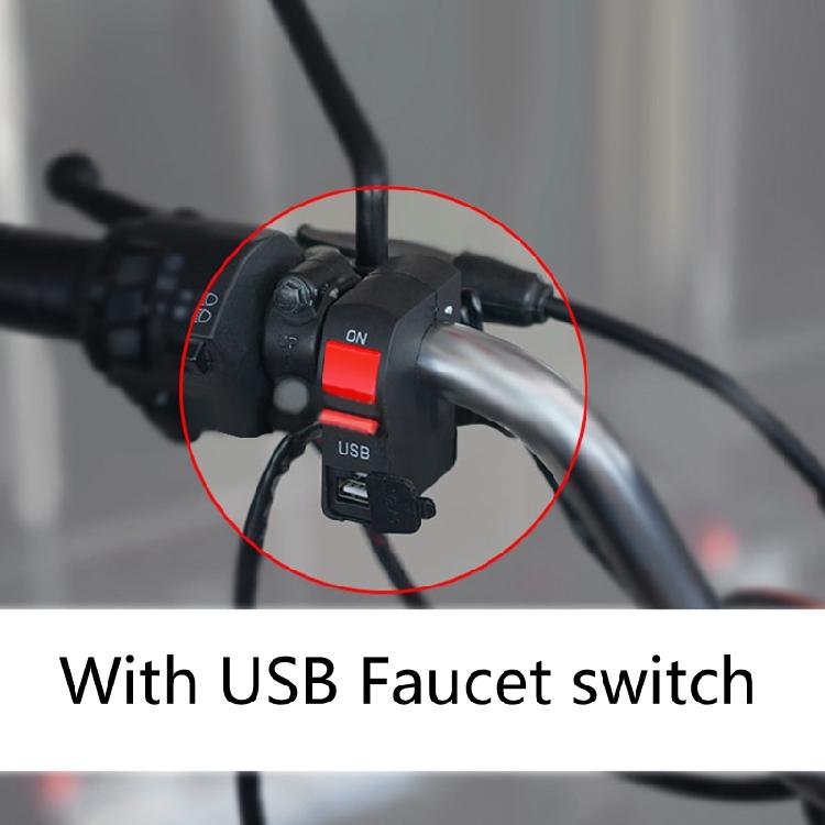 Motorcycle Handlebar On Off Push Button With USB Charger Headlamp Control Switch