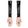 Fingerless Design Women Latex Gloves Rivets Detail Long Metallic Gloves Shiny Surface Stretchy Material Wetlook Gloves