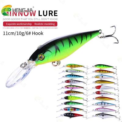 HENGJIA 1pc Lifelike Bass Trout Pike Lure 11CM-10G Minnow Fishing Lure Hard Bait