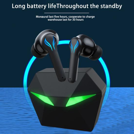 KW01 Wireless Earphones with Charging Compartment 45ms Low Latency HiFi Sound Dual Mode Stereo Bluetooth-compatible 5.3 Headphones