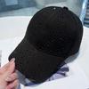 Cotton Full Rhinestone Baseball Hat Solid Color Sunscreen Hat Hotfix Rhinestones Baseball Cap  Girl