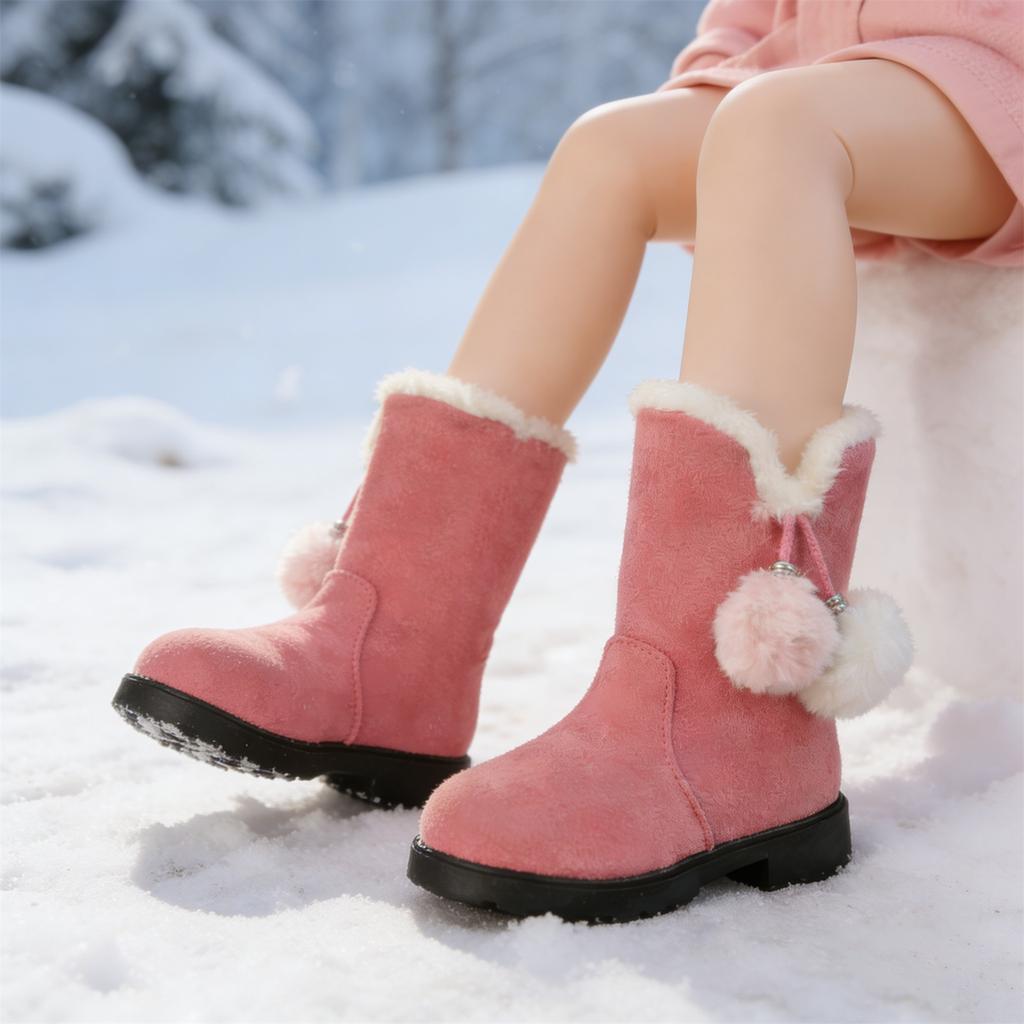 Fashionable And Cute Fleece,lined Warm Cotton Boots For Girls