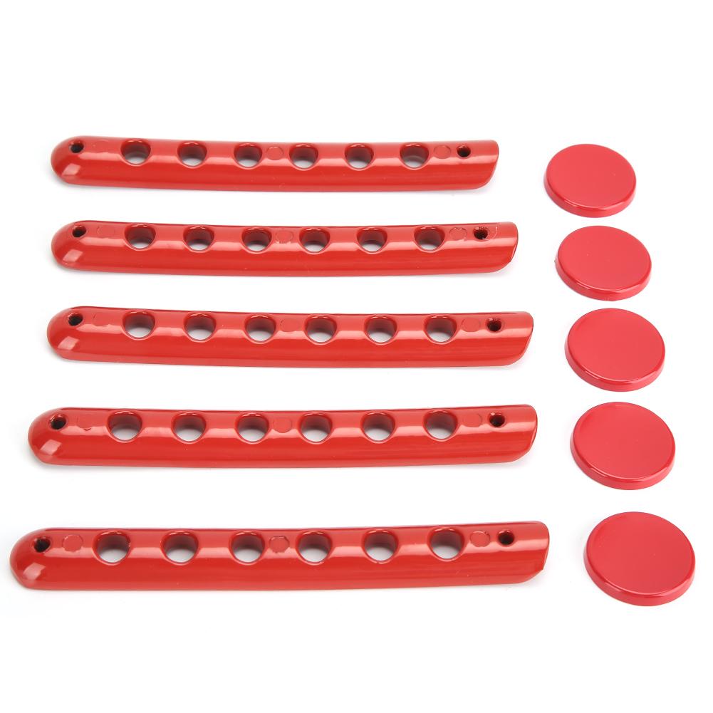 Listwy Wkładek Klamki Zewnętrznej z Nakładkami na Pokrętła Pasują do Jeep Wrangler JK Unlimited 4-drzwiowy 07 18