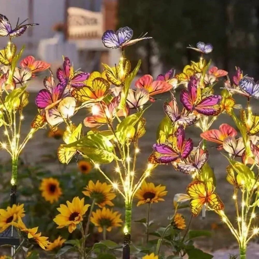 Solar-Powered Butterfly Tree Light Simulation Festoon Fairy Lights Landscape Lighting  Home Garden