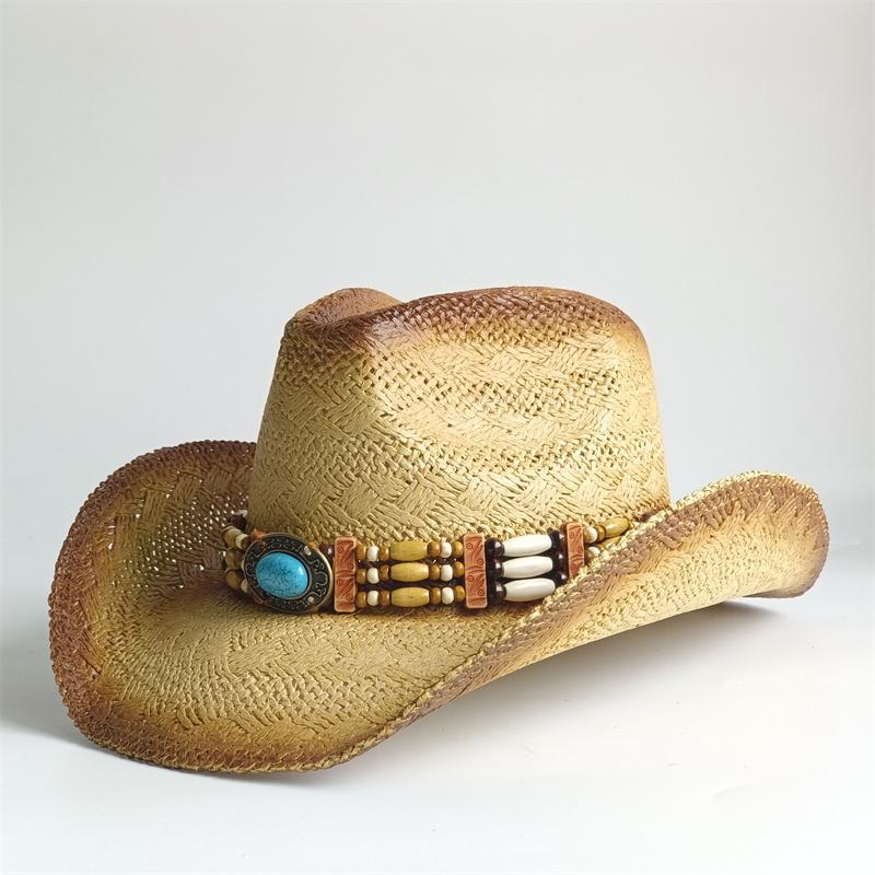 2026 Summer Cowboy Hat Sun Shade Hat Black Summer Thickened Sun Shade Hat Cowboy Straw Hat Men's and Women's Beach