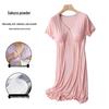 Modern Mom Summer Thin Nursing Nightgown with Chest Pads