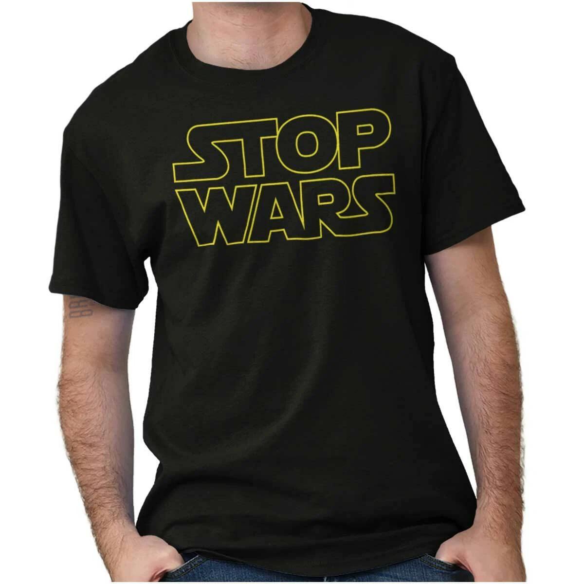 Cool Space Movie Activist Stop Wars Protest Womens or Mens Crewneck T Shirt Tee M