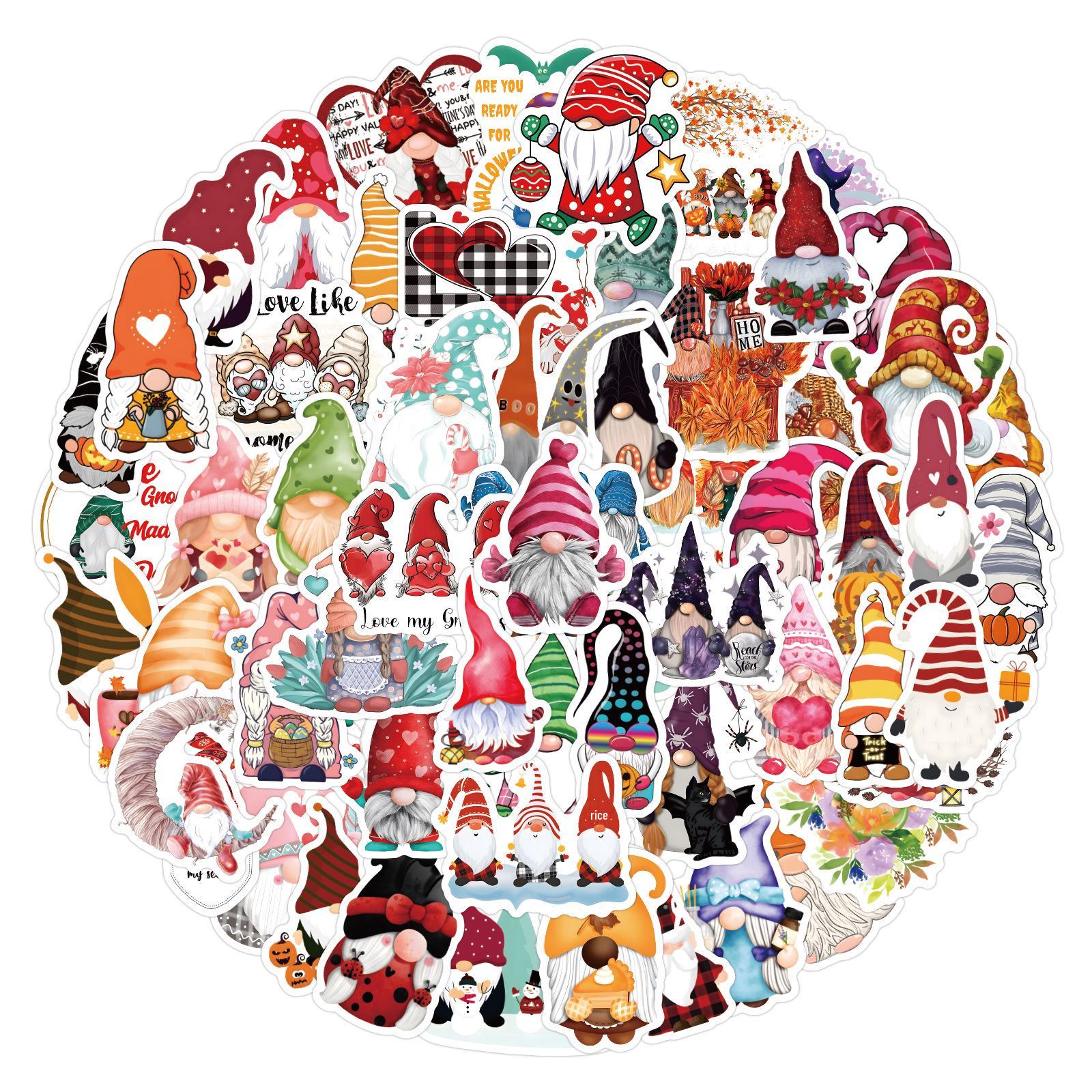 

120 Cartoon Gnome Graffiti Stickers: Waterproof Decorative Decals for Suitcases, Phones, and Computers