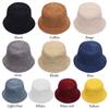 Corduroy Fisherman Cap Soft Sun Cap Outdoor Bucket Hat  Men Women