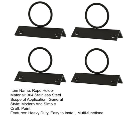 4Pcs Corner Post Rope Holder Heavy Duty 304 Stainless Steel Rope Fence Bracket Holder Stair Railings Wall Ceiling Hook Decorative Ring Rope Support