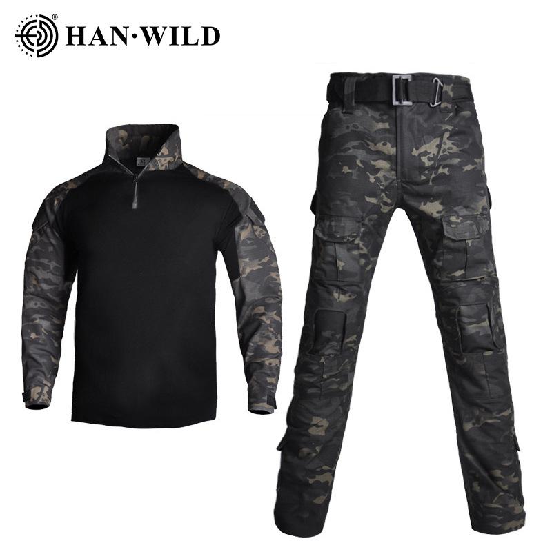 

Hanye Camouflage Suit G2 Frog Suit As Training Suit Men s Long Sleeved Combat Suit Frog Suit Pants Tactical Suit Frogman Suit Can Be Worn 40 чорний