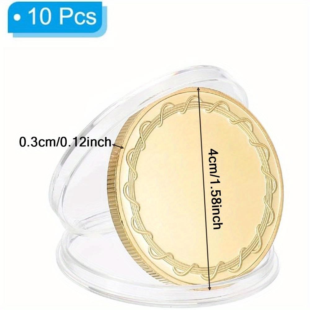 10pcs Blank Coins for Engraving, 1.6 Inch Coin Blanks Laser Engraving for Laser Engraving Stamping with Protection Boxes for DIY Crafts