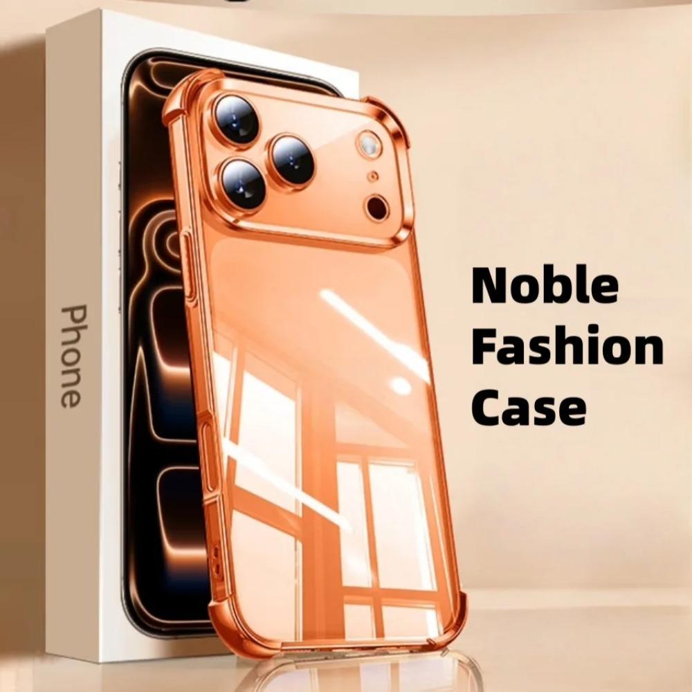 Luxury Transparent Phone Case For iPhone 17 16 Pro Max Soft TPU Cases For iPhone 17 16 15 14 13 Pro Max Air Soft TPU Clear Cover