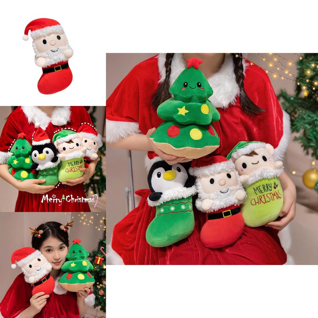 Adorable Christmas Plush Toys Featuring Santa Claus Snowman Christmas Tree Gifts