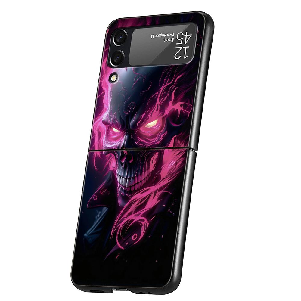 

Жесткий ПК чехол для телефона Samsung Galaxy Z Flip 7 6 5 4 Черная крышка для Galaxy Z Flip 3 Складной противоударный Capas Розовый Фиолетовый Череп Z Flip