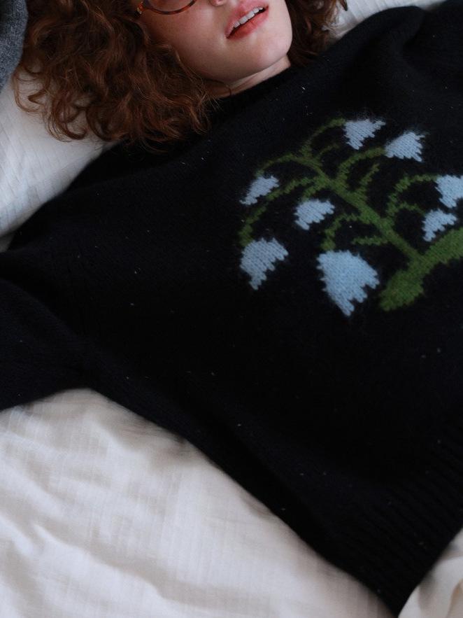 This Issue's Highlight: Merino Wool & Raccoon Down Lily Jacquard Two-Tone Sweater