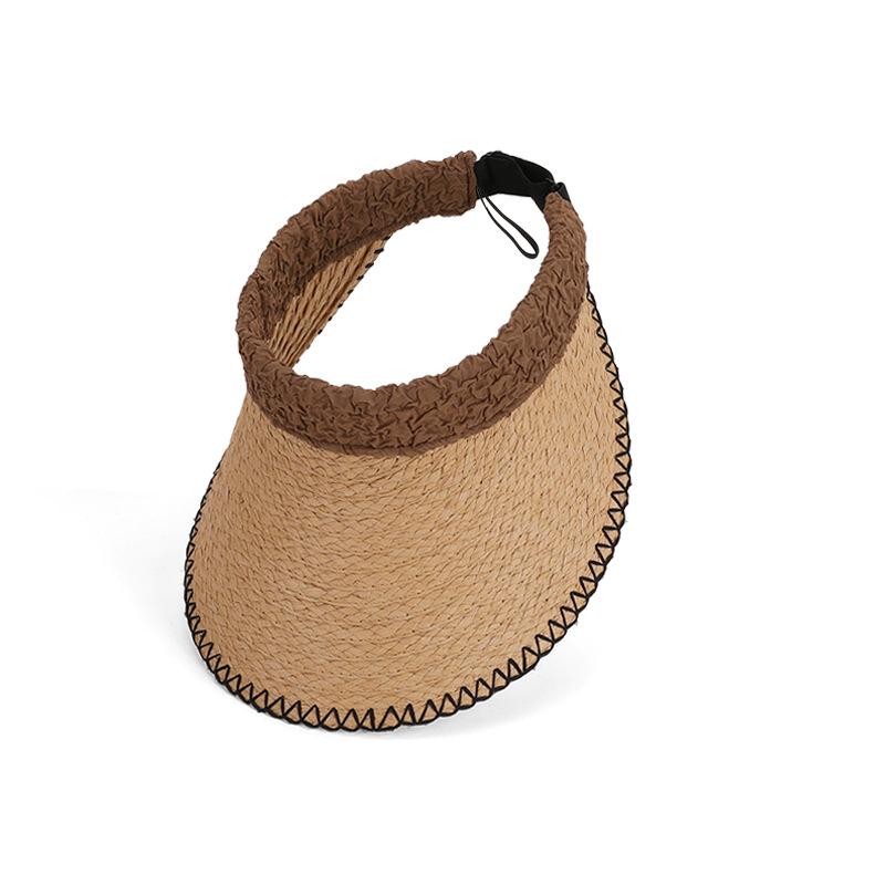 Summer outdoor big-brimmed sun hat versatile fashion empty top hat cool straw hat children travel vacation sun protection hat