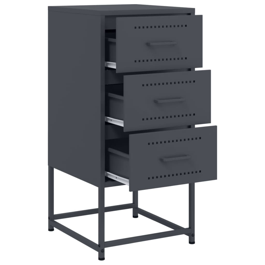 Nightstands (2 pcs) Anthracite 36 x 39 x 78 cm Steel