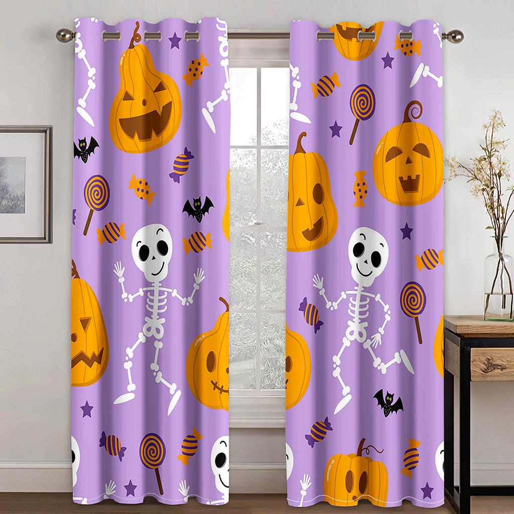 Fröhliches Halloween Cartoon Geist Kürbis Hexe Fenster Vorhang für Kinder Wohnzimmer Schlafzimmer Badezimmer Küche Tür Schrank Haken