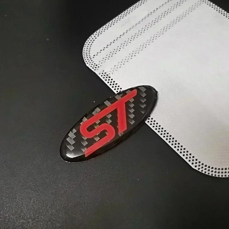 Car Sticker Car Steering Wheel Emblem Stickers Carbon Fiber for Ford Mondeo Mk3 Escape Ecosport Edge Focus Ranger Fiesta Kuga Ro