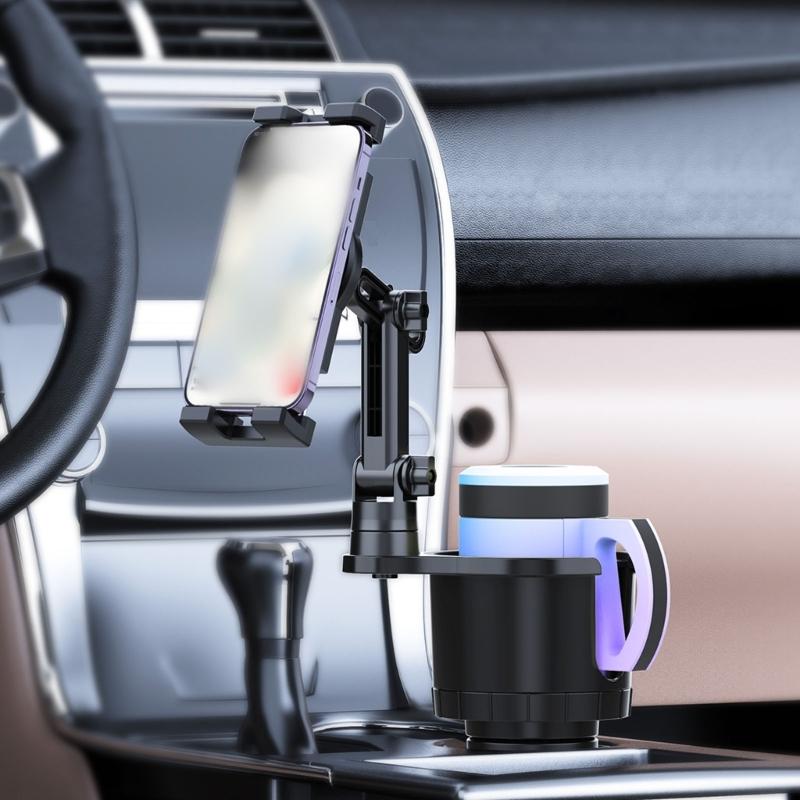 Universal Car Cup Holder Phone Device Stand With Variable Height For 4.7-12.9inch Units With Water Container