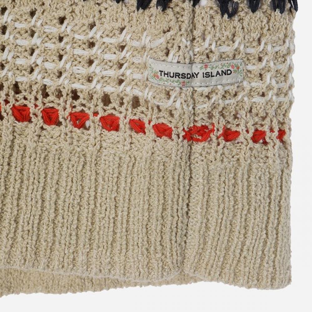 Thursday Island V Neck Color Block Knit Vest t262mVt139w
