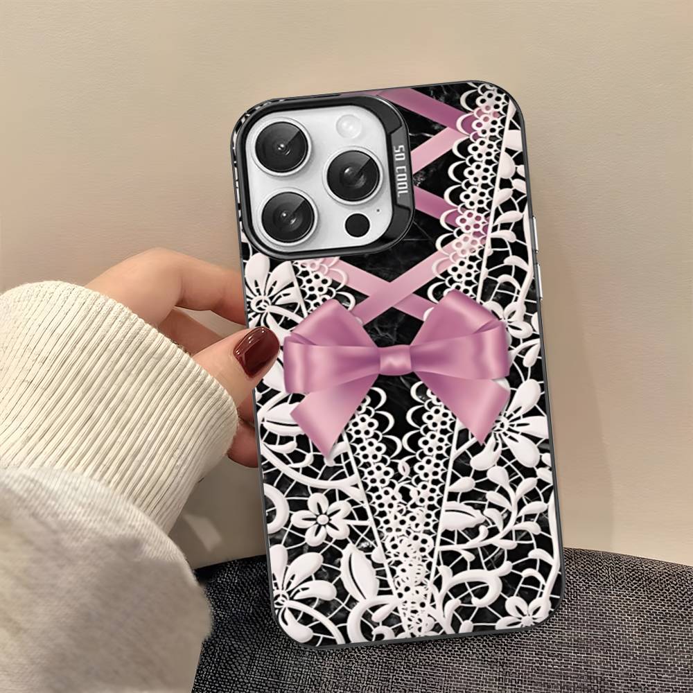 

Чехол для телефона с кружевным узором для IPhone 17 16 15 14 13 12 11 Pro Max Plus Цвет Серебристый Чехол iPhone 13