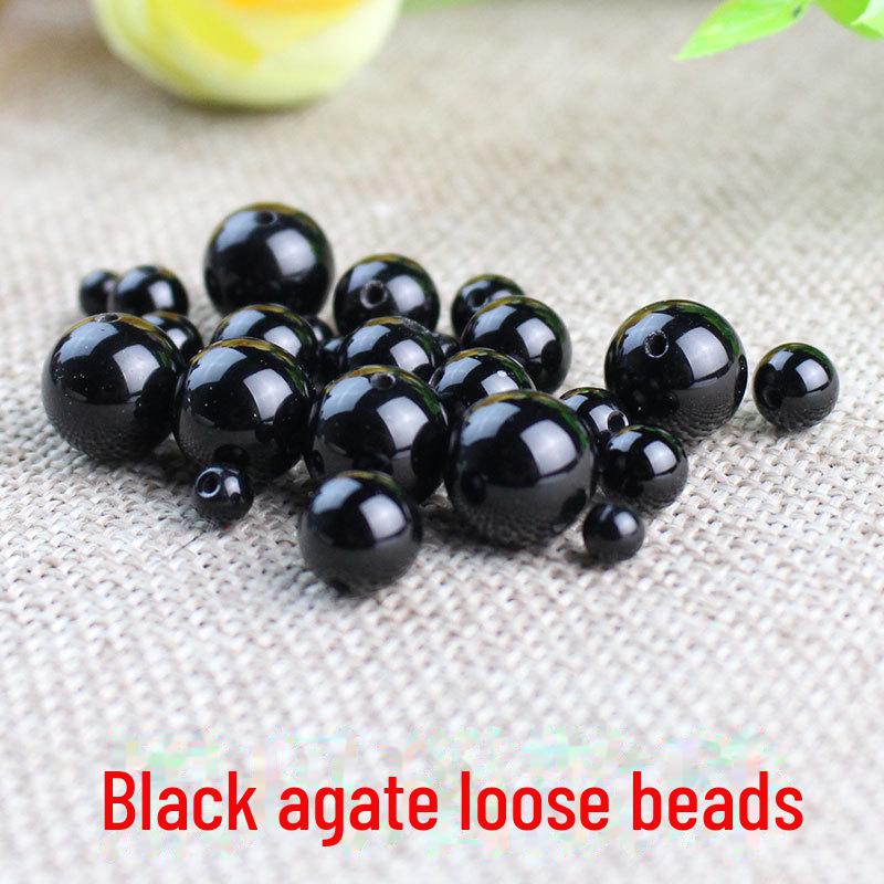 Koraliki z czarnego agatu do samodzielnie robionej biżuterii i akcesoriów
