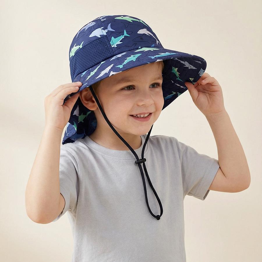 Children's Breathable Sun Hat with Detachable Face Cover for Outdoor Travel & Mountaineering