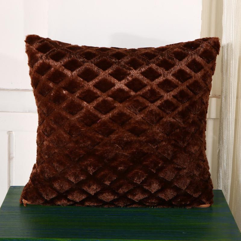 43x43cm Weiche Plüsch Quadratische Kissenhülle Uni Farbe Dekoration für Zuhause Wohnzimmer Sofa Stuhl Sitz