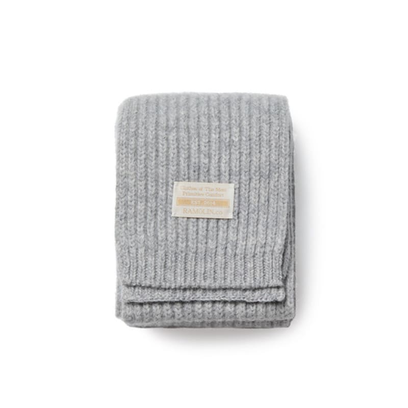 Ramolin Wool Knit Muffler Mellow Grey