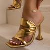 Sexy Women Shoe Summer New European American Simple High Heel Sandals Fashion Large Slippers Casual Shoe Sandalias