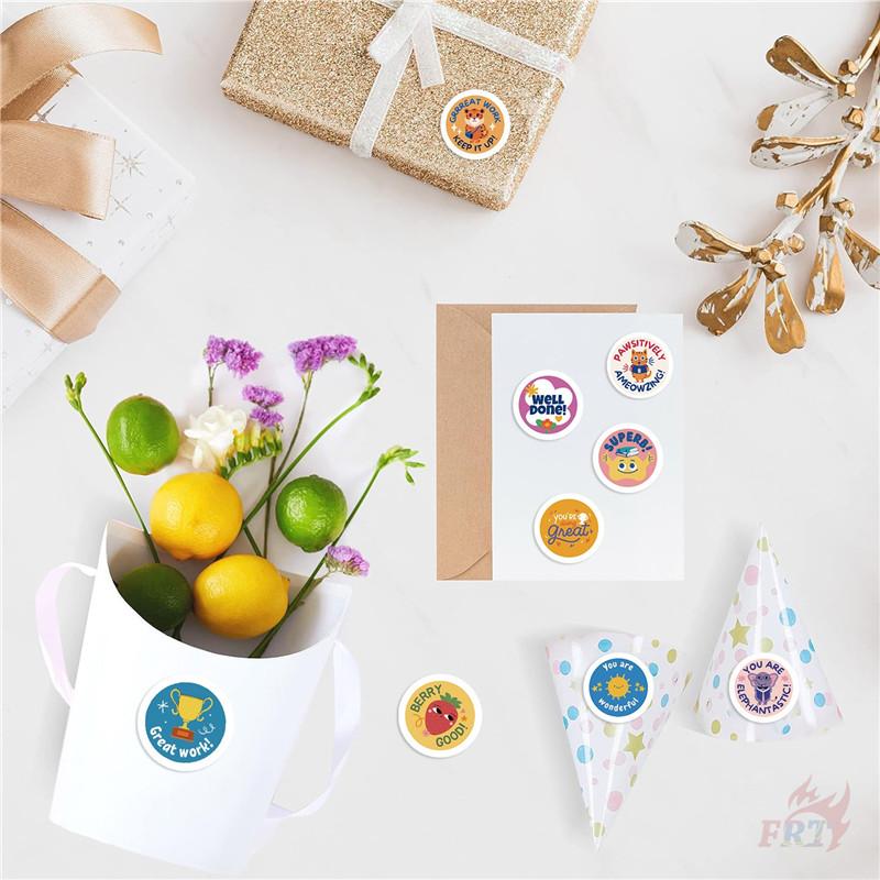 500Pcs/Roll Well Done Teacher Encouragement Kids Rewards Stickers - DIY Scrapbooks Album Decor Sealing Label Decals