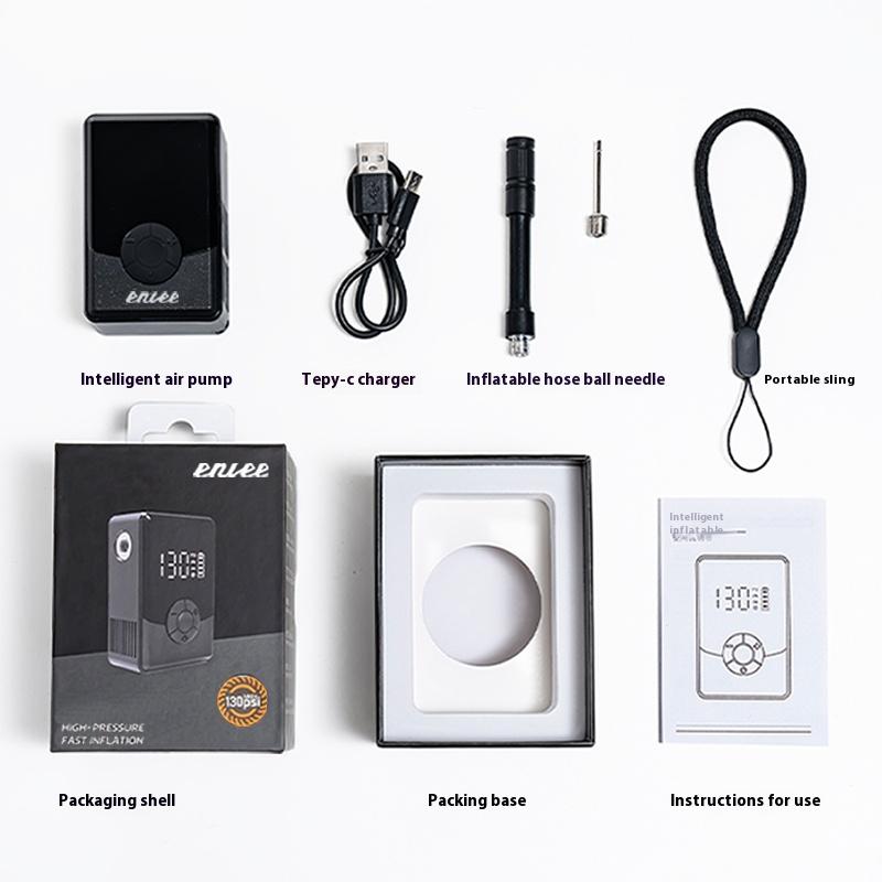 ENLEE Bicycle Electric Pump Road Mountain Bike Portable Wireless Inflatable Pump Mini Ultra Light High Voltage Electric Pump QB001 black