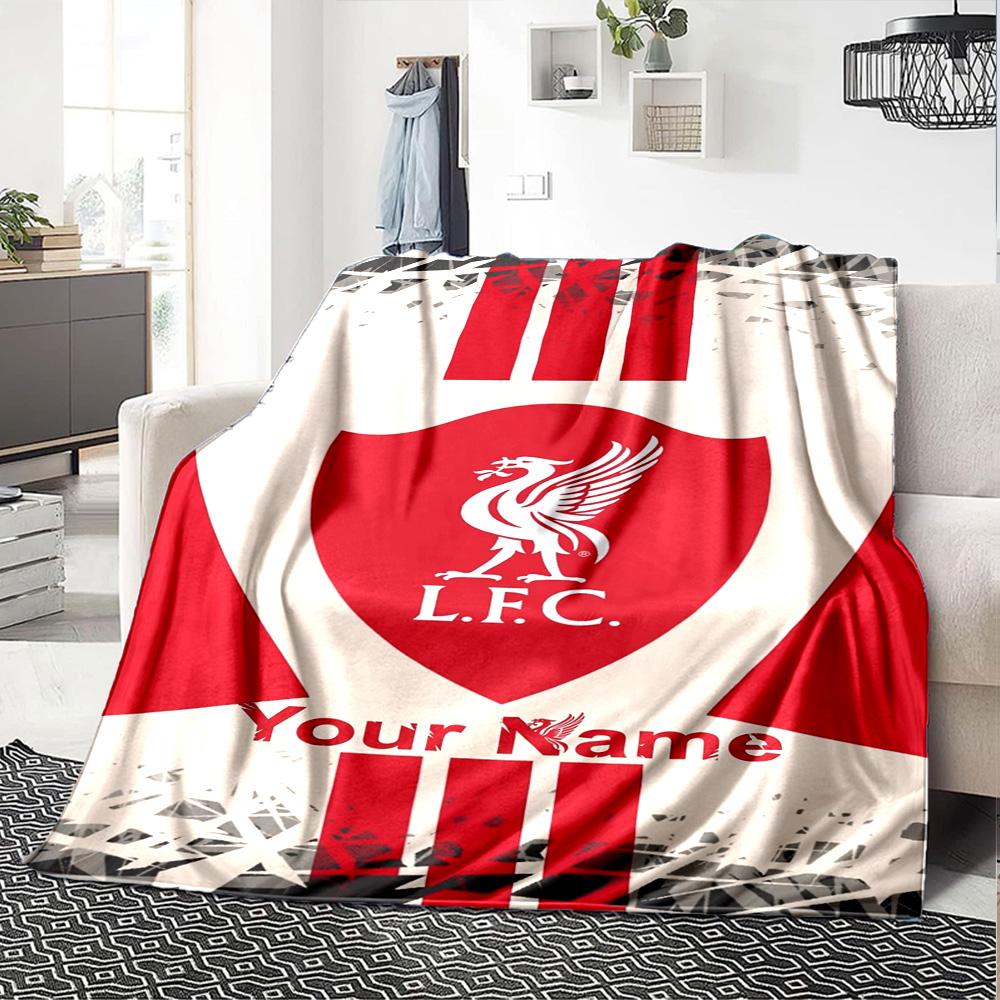 Liverpool Customize Your Name Blanket Cozy Personalized Blanket Durable Comfort Perfect for Sofa Nap Bed Home Decor Four Seasons Multipurpose