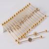 YW Industrielle Barbell Ohrringe Piercing Schmuck Chirurgischer Edelstahl Scaffold Piercings CZ Bar für Damen Herren