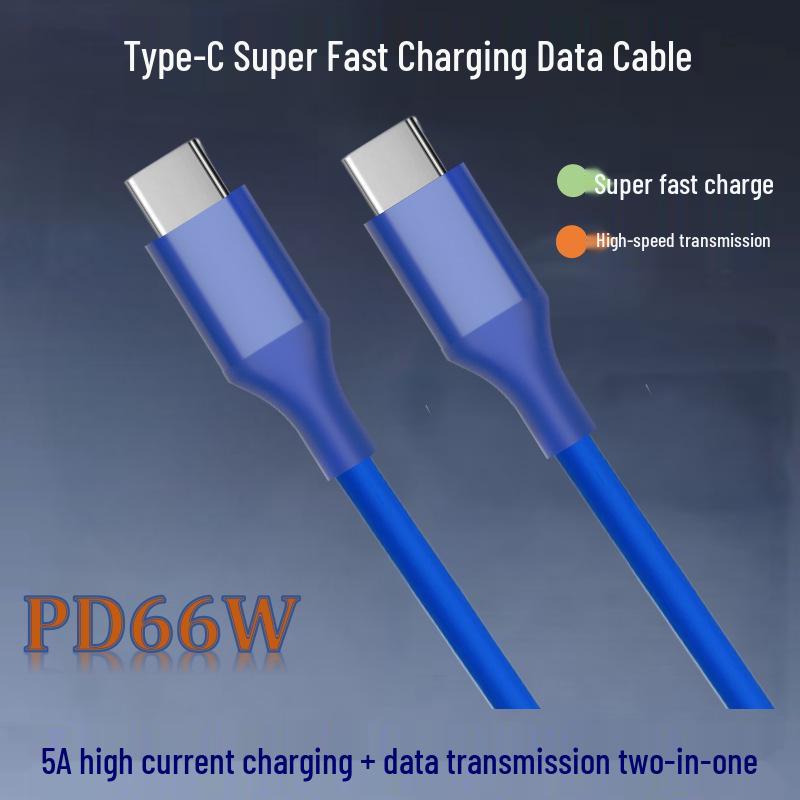 Dual-Head Type-C 60W PD Fast Charging Cable for Type-C Devices, USB 2.0 0.15M