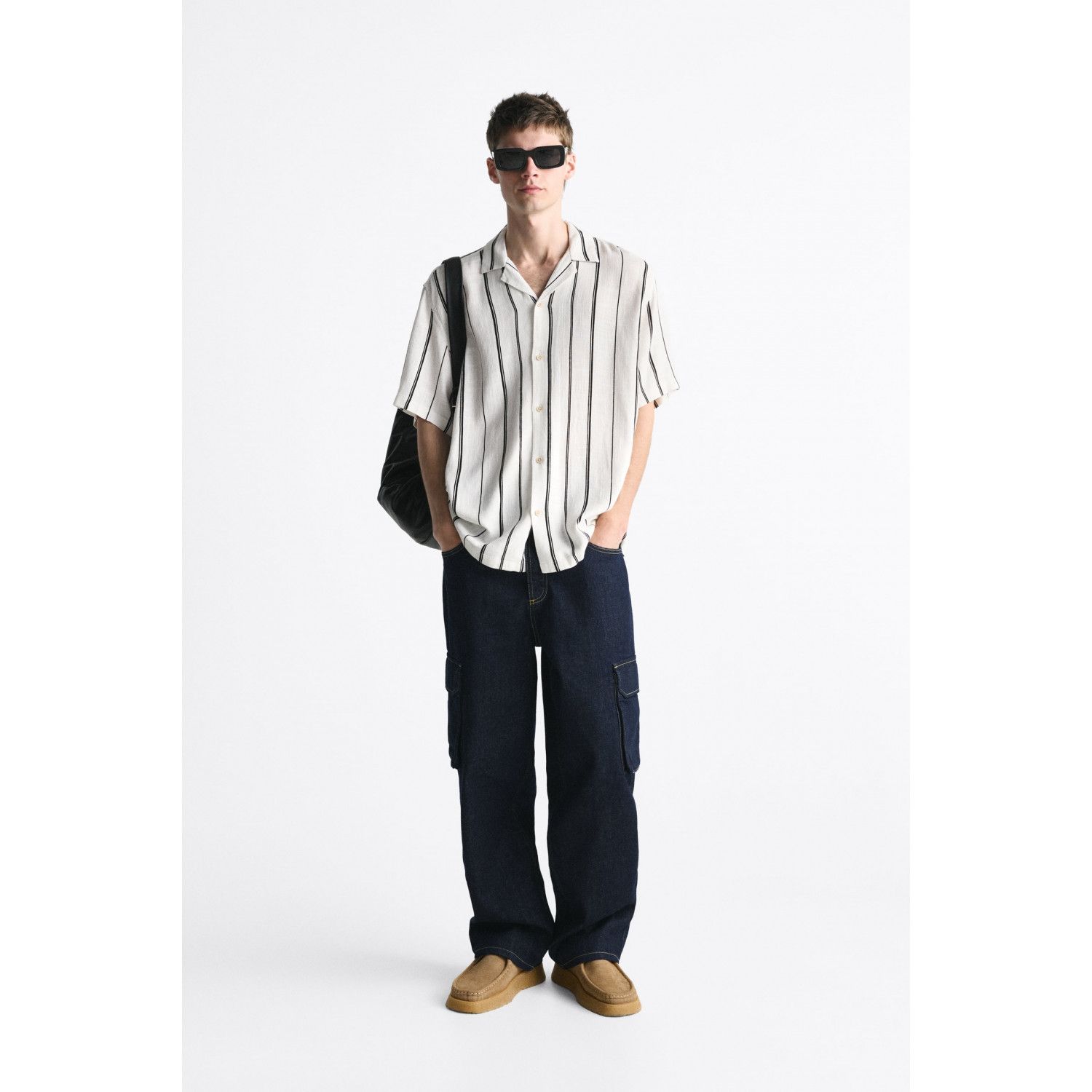 

STRIPED VISCOSE - LINEN SHIRT
