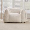Giant Bean Bag Chair with pillow, Comfy Large Bean Bag Chairs for Adults and Kids, Faux Fur Floor Sofa for Living Room Bedroom Apartment, Beige