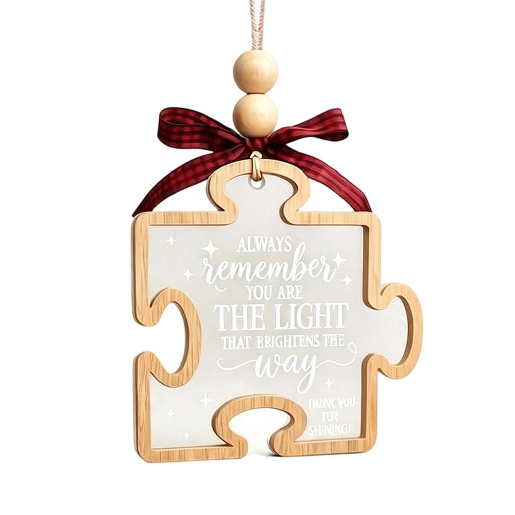 Christmas Ornament, Wooden Acrylic Hanging Pendant for Holiday Tree Decoration and Home Decor