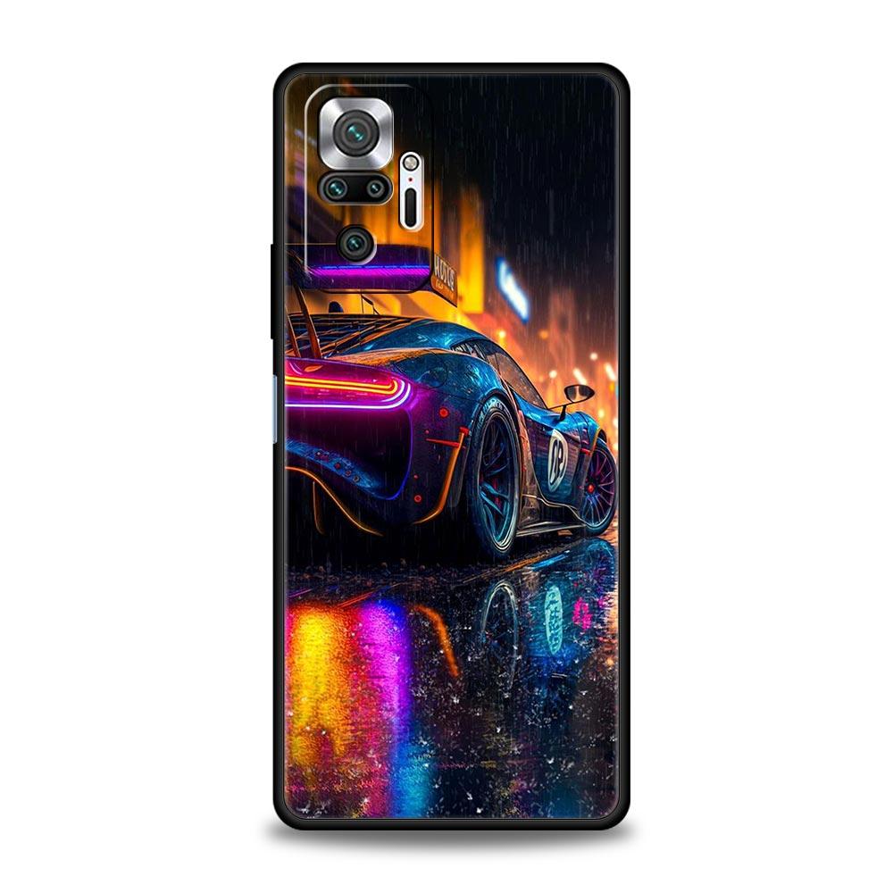 Blue Red JDM Sport Car Phone Case For Xiaomi Redmi Note 14 13 5G 10 11 12 Pro Plus 4G 14C 13C 12C 10C Black Cover