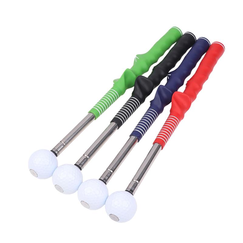 Golf Retractable Swing Practice Stick Trainer Golf Sound Assistant Practitioner Anti-Slip Rubber Grip Posture Aid Corrector