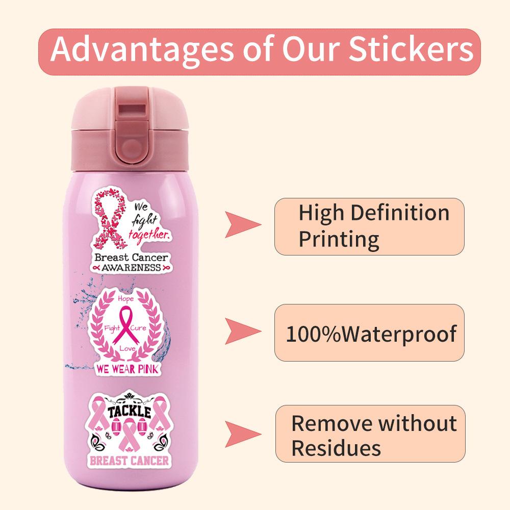 55 New Breast Cancer Graffiti Stickers Decorate Notebook Suitcase Mobile Phone DIY Stickers