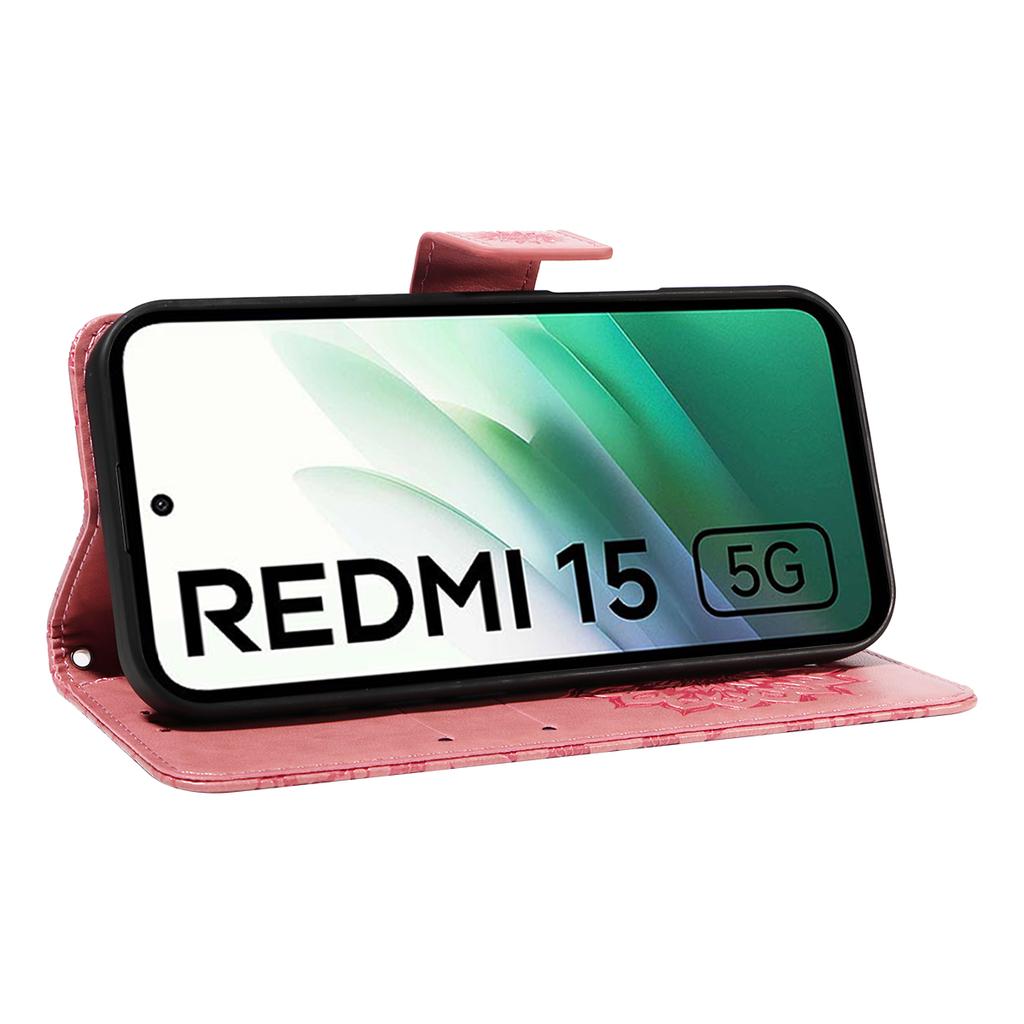 For Xiaomi Redmi 15 5G (Global) (169mm) Leather Wallet Case Sunflower Imprinted Phone Cover